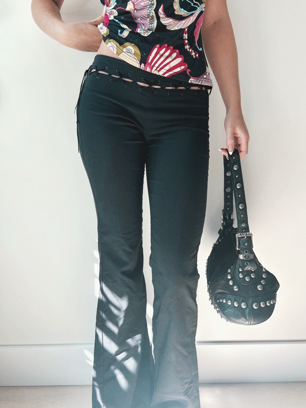 1998 RARE Vintage Tattoo | Lace-Up Flare Pants